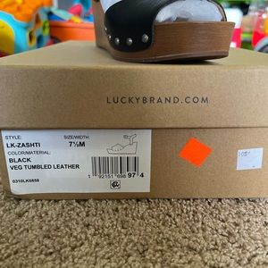 Brand new with box LUCKY BRAND womens wedge sandals size 7.5M